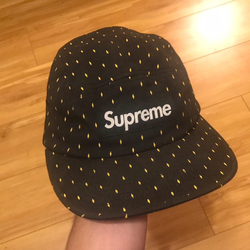 Supreme five panel snapback hat diamonds